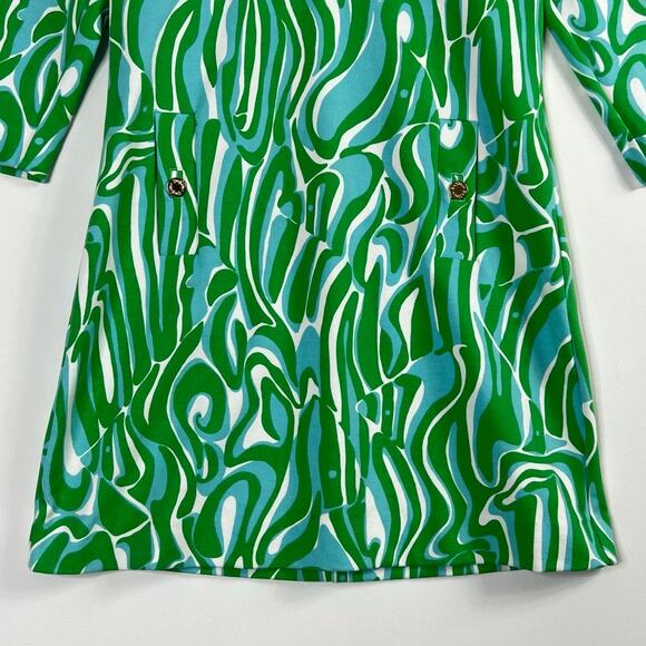 Lilly Pulitzer Charlena Resort White Finders Keepers Shift Dress Green Blue - Picture 3 of 13